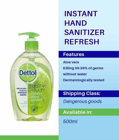 Diversey Dettol Instant Hand Sanitizer Refresh 500ml - Stone Doctor Australia - Cleaning > Personal Hygiene > Hand Sanitizer