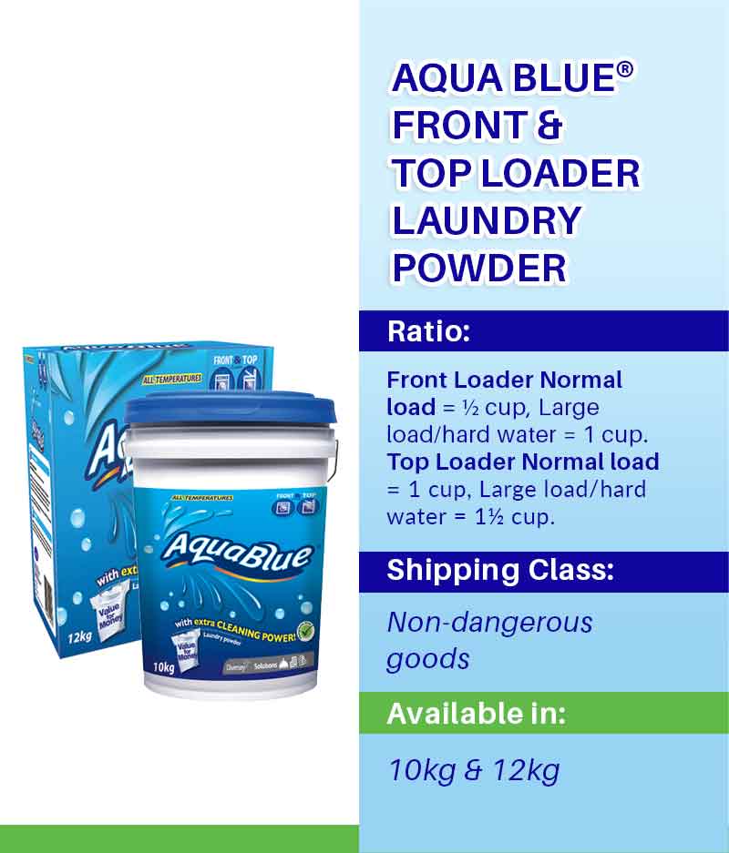 Diversey Aqua Blue Front And Top Loader Laundry Powder - Stone Doctor Australia -  Cleaning > Fabric & Laundry > Laundry Powder